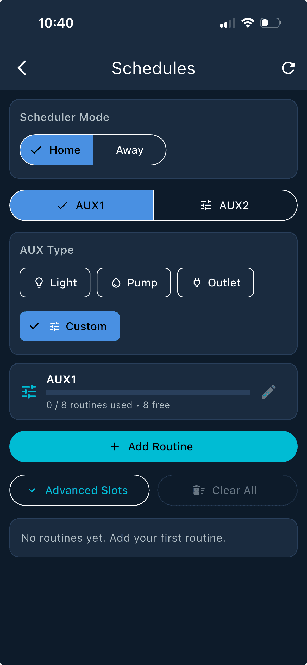 Atlantis Boater App lift schedules screen