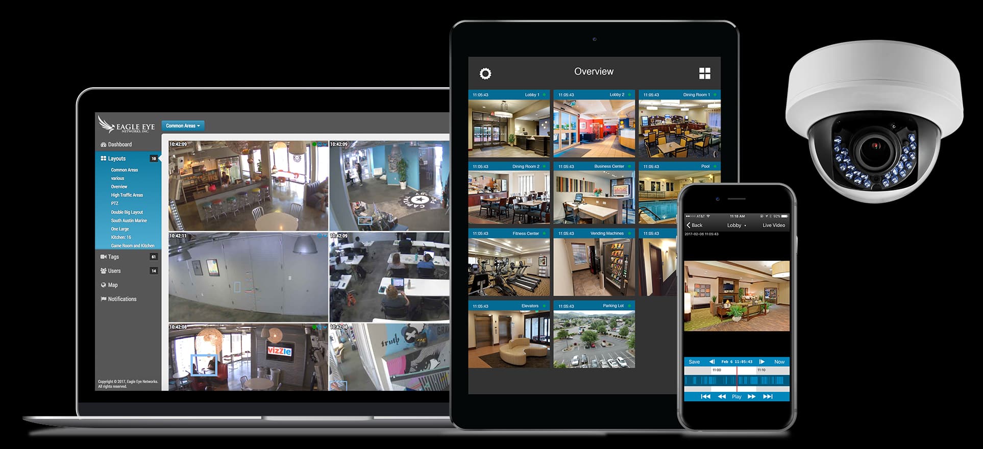 Eagle Eye Networks bridge and camera devices connected through Atlantis Marina